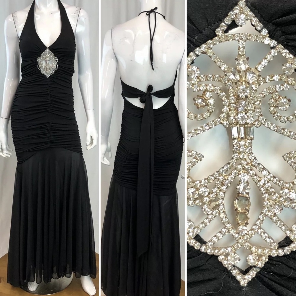 Vintage Cache Rhinestone Stretchy Mermaid Dress